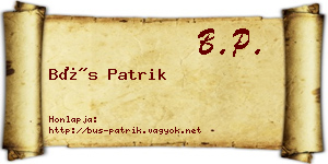 Bús Patrik névjegykártya