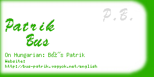 patrik bus business card